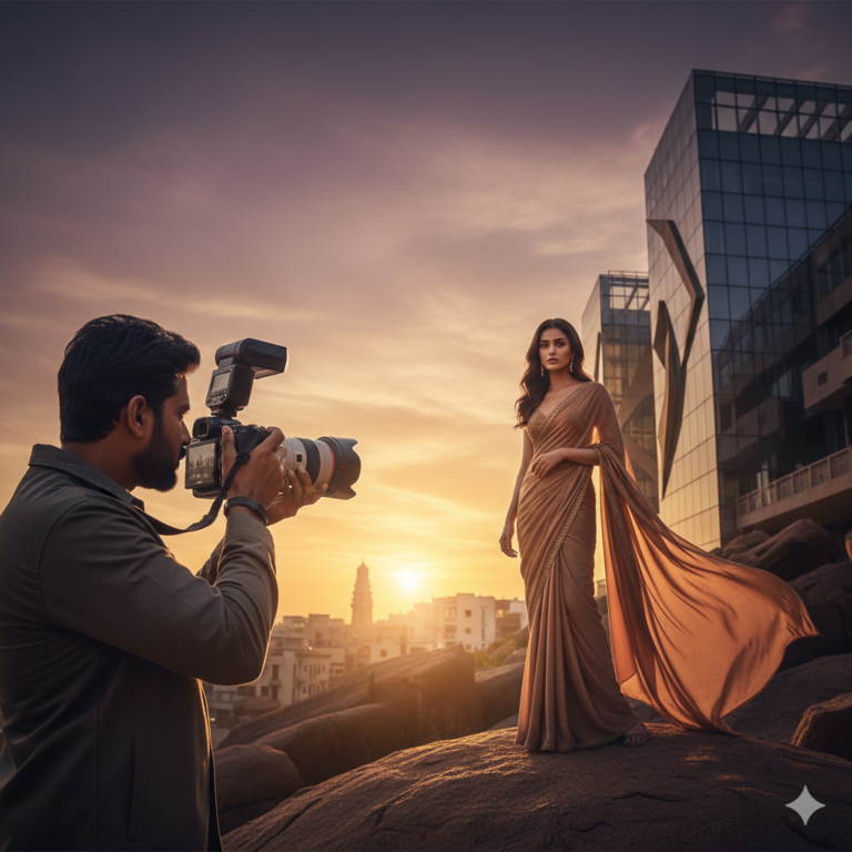 Best photographers in Hyderabad Jubilee Hills, award-winning photographers in Banjara Hills and Film Nagar, top-rated photography studio in Madhapur and Kondapur, creative photographers in Gachibowli and the Financial District, premium photography experts in Kokapet, Narsingi, and Kothaguda.